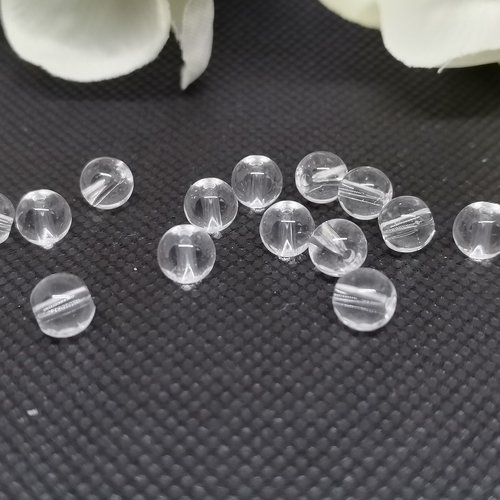 Perles en verre 6 mm transparente x 25