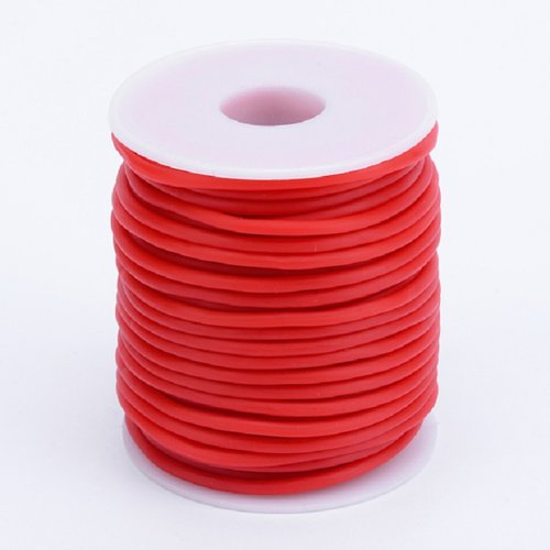 Cordon buna creux caoutchouc 2 mm rouge x 1 m