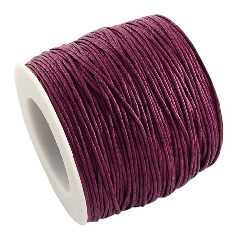 Fil coton ciré prune 1 mm x 2 m