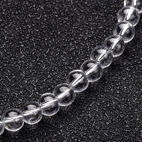 10 perles en verre 10 mm transparente