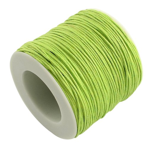Fil coton ciré vert chartreuse 1 mm x 2 m