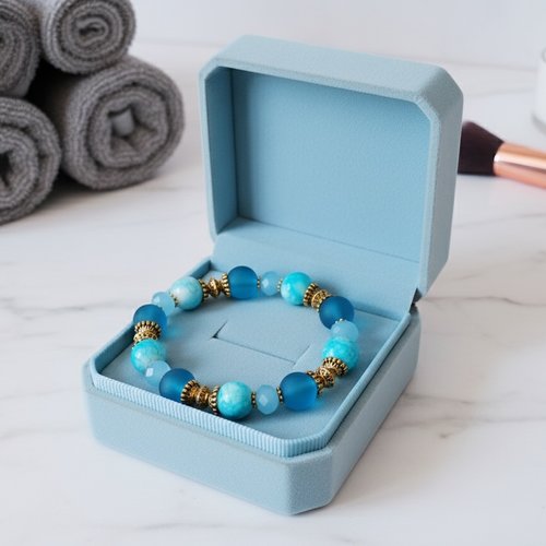 Kit bracelet fil élastique et perles en verre