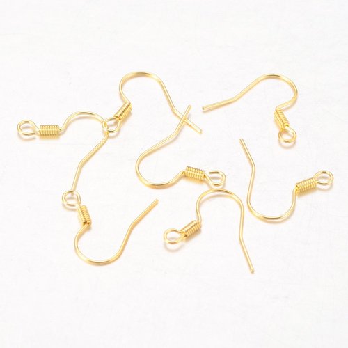 20 crochets d'oreilles 17 mm dorés