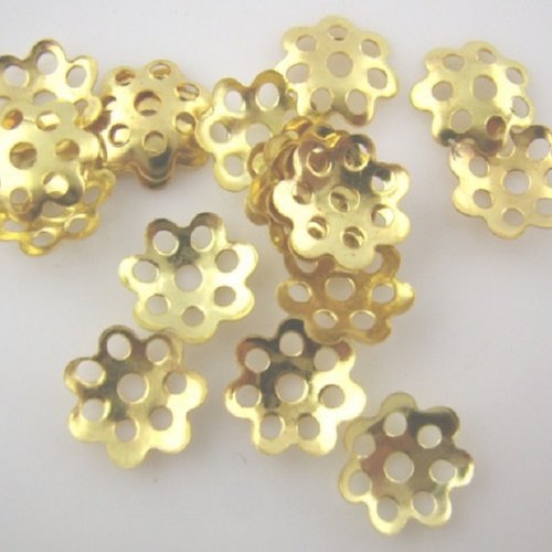50 coupelles fleur 6 mm doré