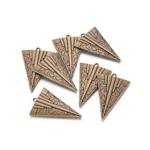 Pendentif métal bronze triangle 3 x 4 cm