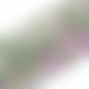 20 perles en verre dépoli feuille d'or 8 mm violet vert