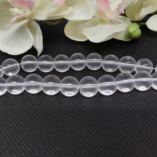 30 perles en verre 10 mm transparentes