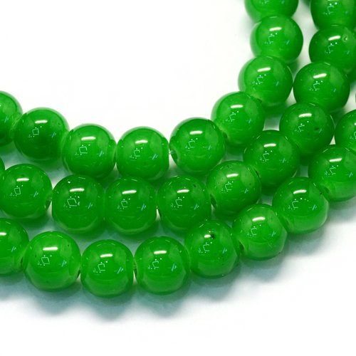 10 perles en verre imitation jade 10 mm citron vert