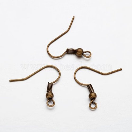 50 crochets d'oreilles 18 mm bronze