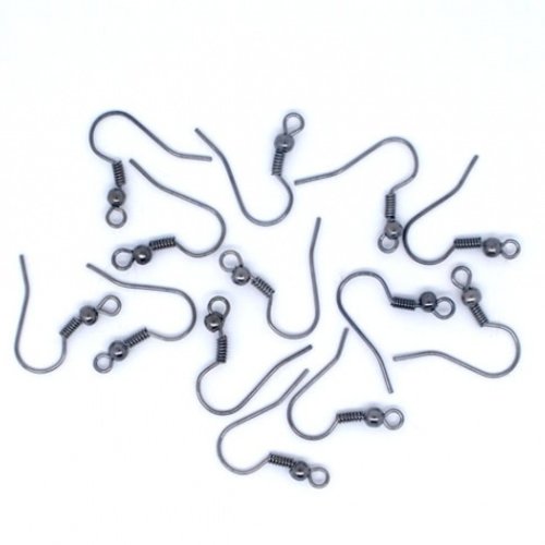 20 crochets d'oreilles 18 mm gunmétal