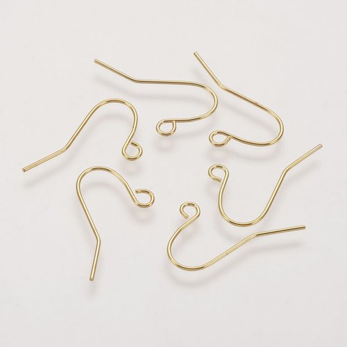 50 crochets d'oreilles 19 mm dorés