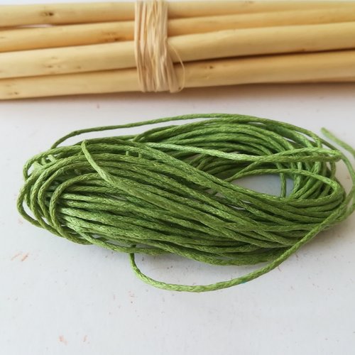 Fil coton ciré vert clair 1 mm x 5 m
