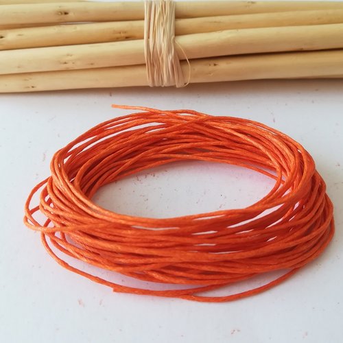 Fil coton ciré orange 1 mm x 5 m