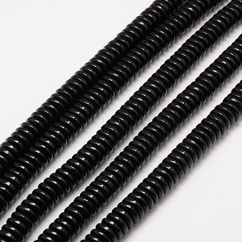50 perles rondelle 6 mm noires
