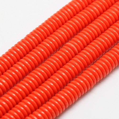 50 perles rondelle 6 mm rouge orange