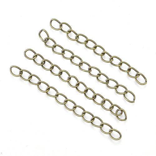 20 chaînettes d'extension 5 cm bronze