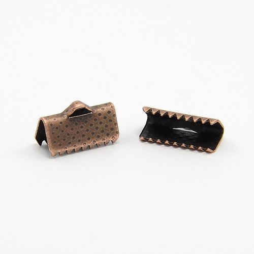 20 fermoirs griffes 13 mm cuivre rouge