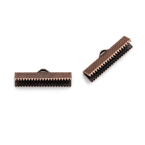 30 fermoirs griffes 25 mm cuivre rouge