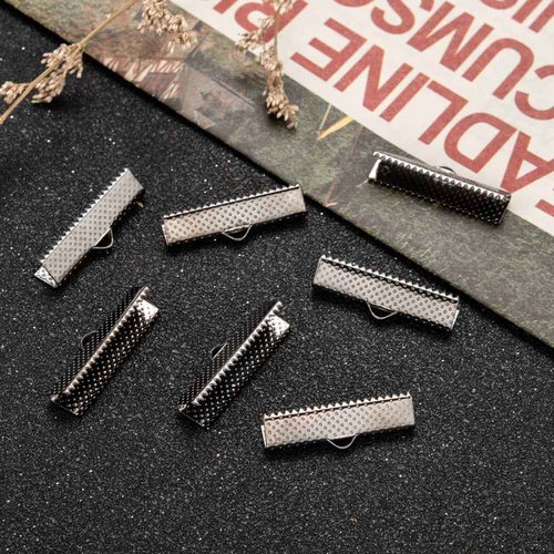 15 fermoirs griffes argent mat 25 mm