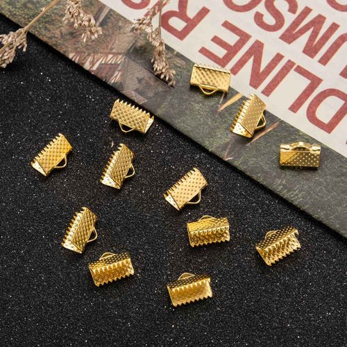 100 fermoirs griffes 8 mm doré