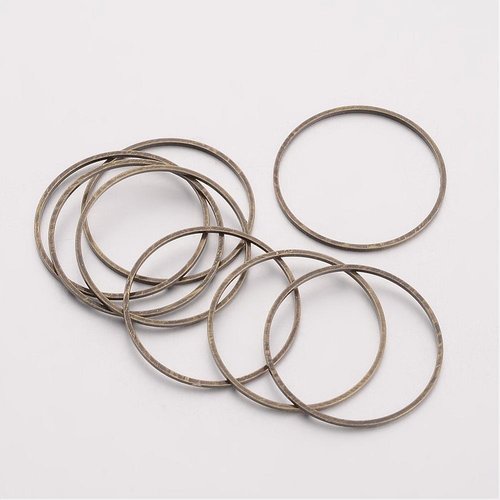 50 anneaux connecteurs fermés 16 mm bronze