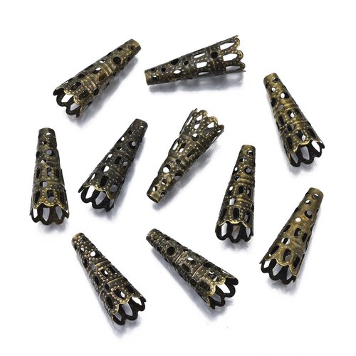 20 coupelles cônes 22 mm bronze