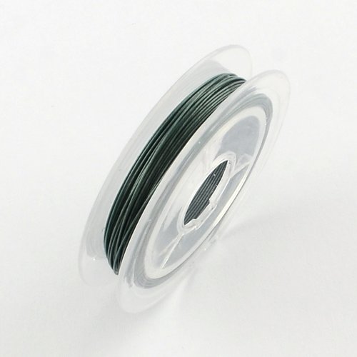 Fil acier câblé 0.38 mm vert kaki x 10 m