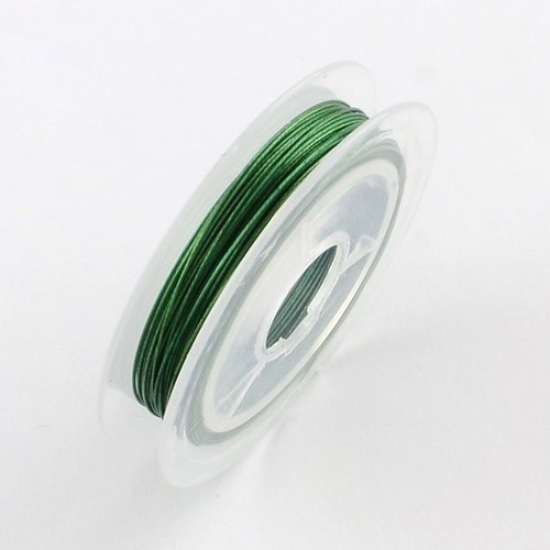 Fil acier câblé 0.38 mm vert x 10 m