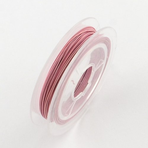 Fil acier câblé 0.38 mm rose x 10 m
