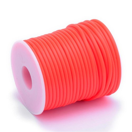 Cordon buna creux caoutchouc 2 mm orange x 1 m