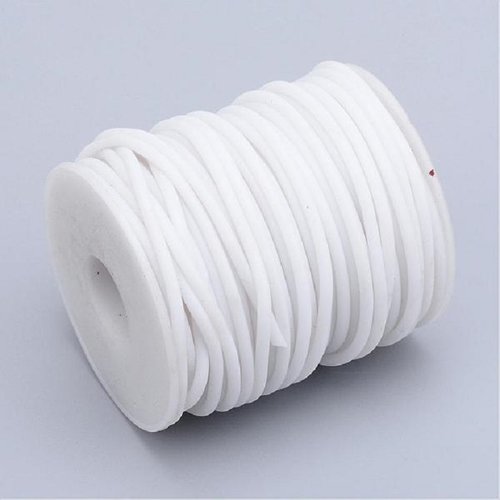 Cordon buna creux caoutchouc 2 mm blanc x 1 m