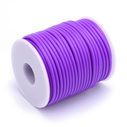 Cordon buna creux caoutchouc 2 mm violet x 1 m