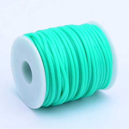 Cordon buna creux caoutchouc 2 mm turquoise x 1 m