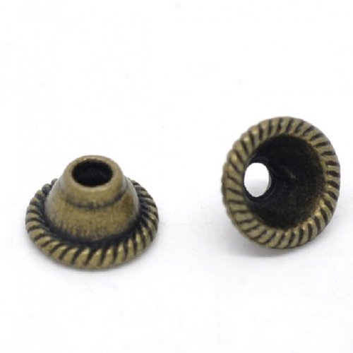 22 coupelles cône 8 mm bronze