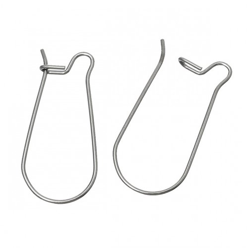 20 dormeuses 24 x 11 mm argent mat