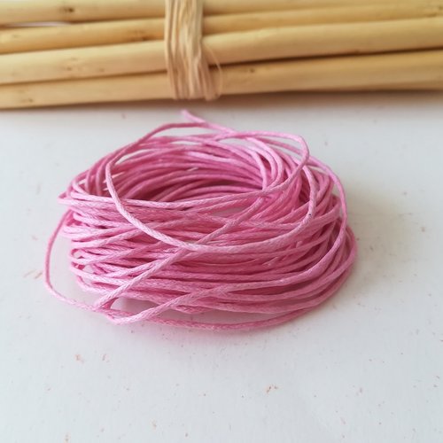 Fil coton ciré 1 mm rose x 2 m