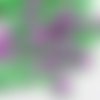 Boutons acrylique fraise violet et vert x 10