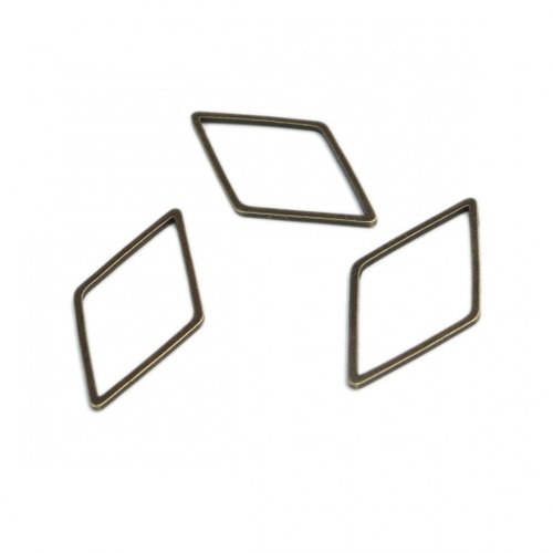 10 connecteurs métal losange bronze
