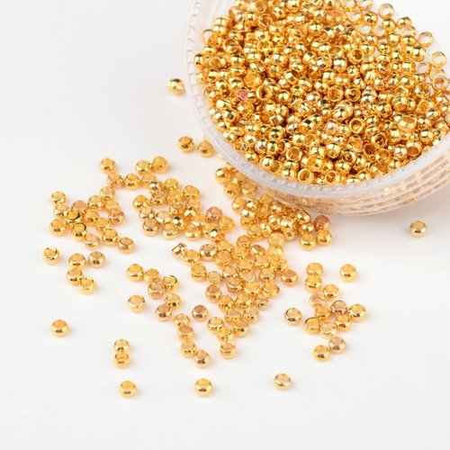 100 perles à écraser 2 mm doré