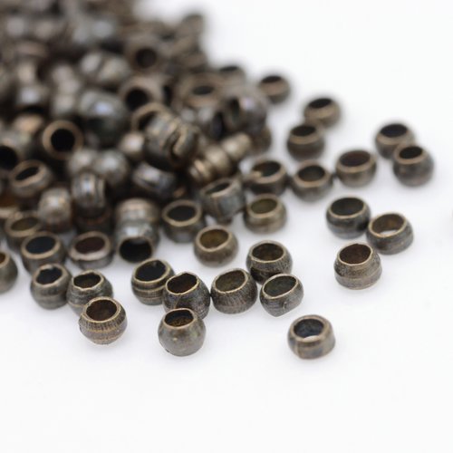 100 perles à écraser 2 mm bronze
