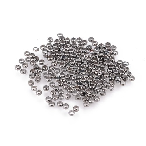 100 perles à écraser 2 mm gunmétal