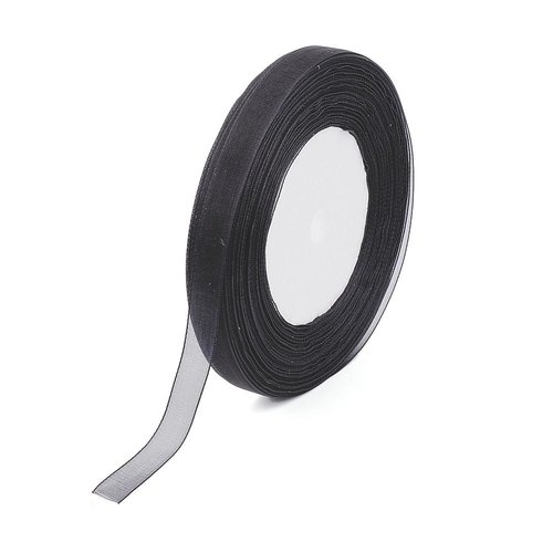 5 m ruban organza 10 mm noir