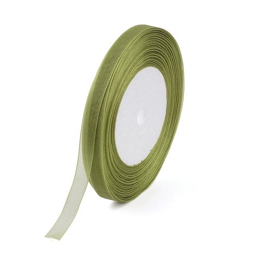 5 m ruban organza 10 mm kaki x 5 m