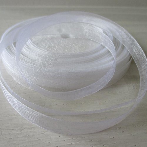 5 m ruban organza 10 mm blanc