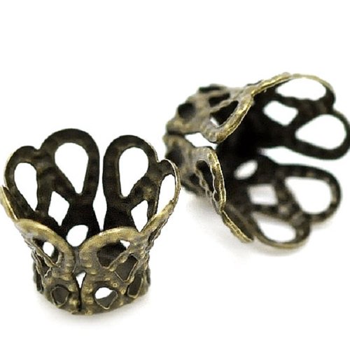 20 coupelles cônes 8 mm bronze