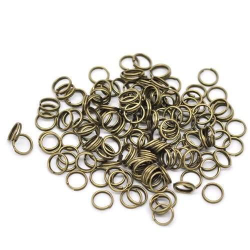 100 anneaux doubles 6 mm bronze