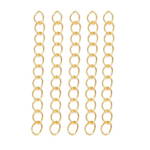 20 chaînettes d'extension 5 cm doré