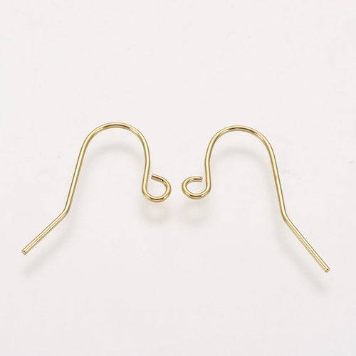 20 crochets d'oreilles 19 mm dorés