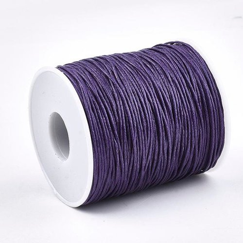 2 m fil coton ciré violet 1 mm