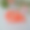 10 perles en verre givré 10 mm orange fluo